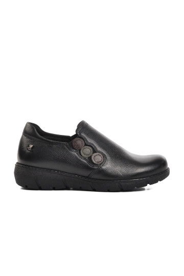 Black Genuine Leather Womens Casual Shoes 1953714K Z