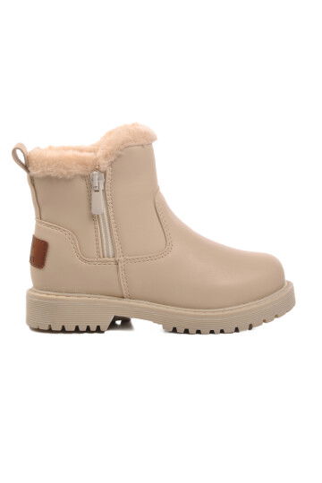 Beige Fur-lined Girls Boots 23003 P