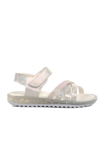 White Glittery Orthopedic Girls Sandals 24-400 F