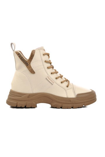 Beige Polar Fleece Non-Slip Sole Womens Boots 24K310-14 Z
