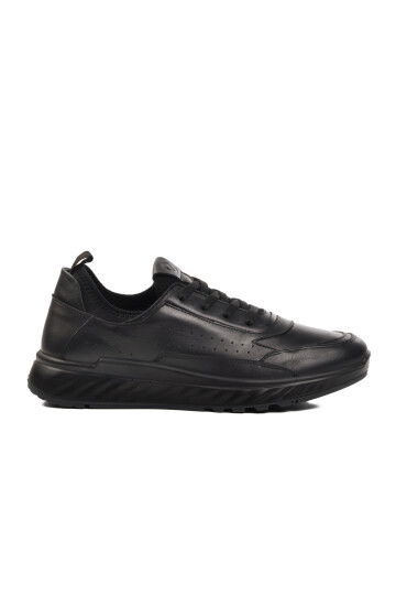 Black Genuine Leather Orthopedic Mens Casual Shoes 28800 M
