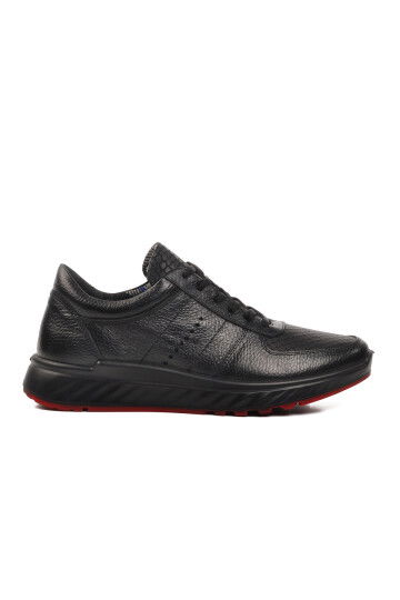 Black Genuine Leather Orthopedic Mens Casual Shoes 28837 M