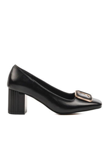 Black Skin Womens High Heel Shoes 357106 Z