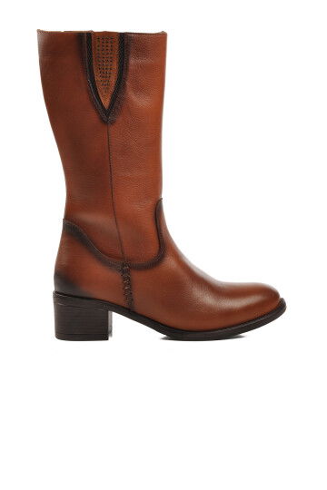 Tan Genuine Leather Womens Boots 9289 Z