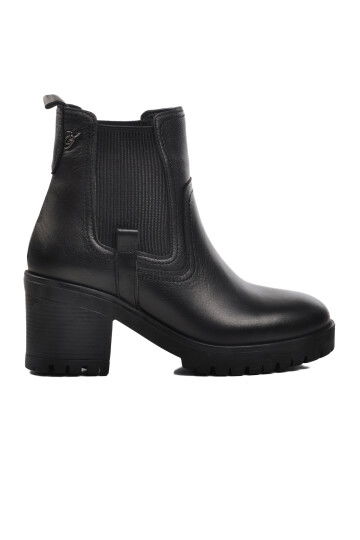 حذاء نسائي تشريحي من الجلد الطبيعي باللون الأسود 9826 Z