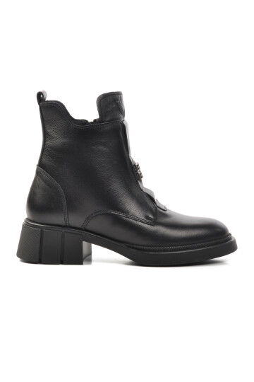 Black Genuine Leather Anatomical Womens Boots 9906 Z