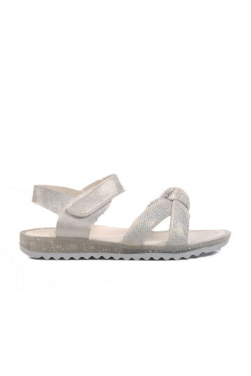 Beyaz Simli Ortopedik Kız Çocuk Sandalet 24-409 F