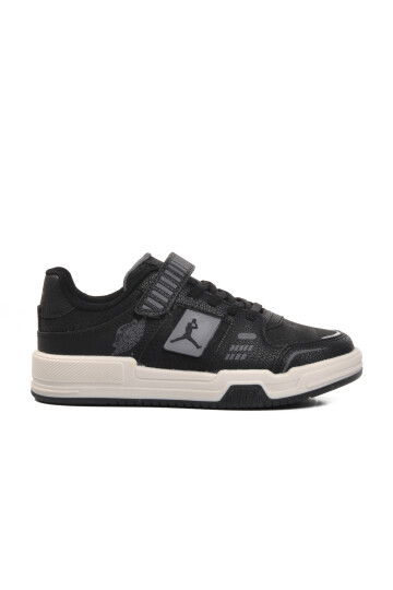Black Velcro Unisex Kids Sneakers King Short F