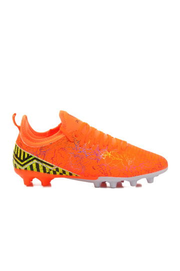 Orange Artificial Leather Mens Cleats MK-241-129 M