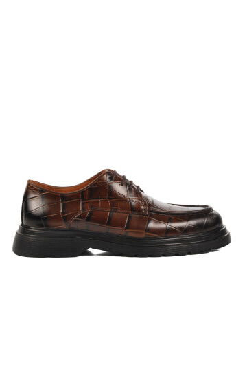 Brown Crocodile Genuine Leather Mens Classic Shoes Premium 187 M