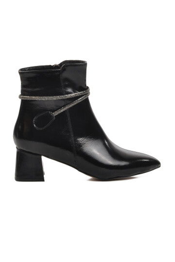 Black Patent Leather Polyurethane Womens Boots 267 Z