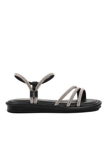 Black Womens Flat Sandals PC-5100 Z