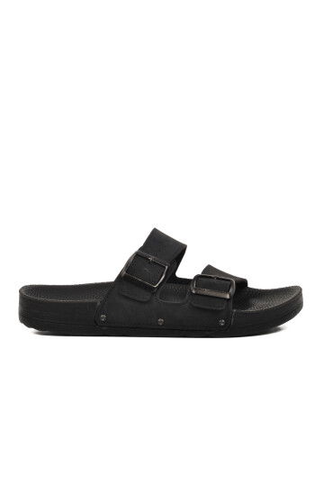 Black Nubuck Lightweight Mens Slippers PC-7241 M