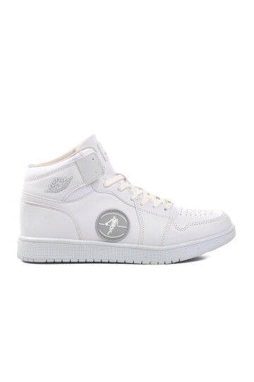 White-White Mens Hi Sneaker Slogan Hı M