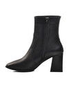 Black Genuine Leather Womens High Heel Boots with Polar Fleece Inside DS-10 Z