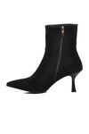 Black Suede Inside Polar Fleece Genuine Leather Womens High Heel Boots DS-60 Z
