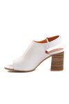 White Genuine Leather Womens Heeled Sandals 2108502Y Z