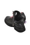Black-Pink Polyurethane Girls Boots 1525 F
