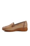 Cream Genuine Leather Orthopedic Womens Casual Shoes 408 Z