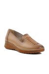Cream Genuine Leather Orthopedic Womens Casual Shoes 408 Z