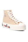 Beige Ankle-Length Womens Sneakers BN-30820 Z