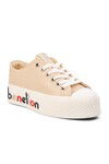 Beige Lace-Up Womens Sneakers BN-30867 Z