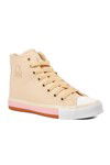 Beige Linen Ankle-Length Womens Sneakers BN-30726 Z