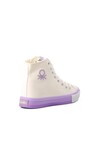White Lilac Linen Ankle-Length Womens Sneakers BN-30726 Z
