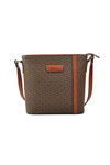 Brown Faux Leather Womens Shoulder Bag 4A36