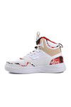 White-Red Ankle-Length Womens Sneakers NFR-1000