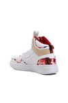 White-Red Ankle-Length Womens Sneakers NFR-1000