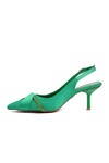 Green Satin Womens Evening Shoes K629 Z