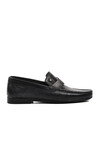 Black Genuine Leather Mens Loafer Shoes 25104 M