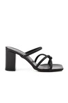 Black Patent Leather Womens Heeled Slippers PC-52218 Z