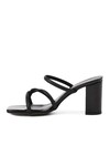 Black Patent Leather Womens Heeled Slippers PC-52218 Z