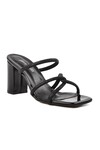 Black Patent Leather Womens Heeled Slippers PC-52218 Z