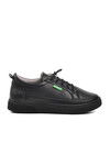 Black-Black Faux Leather Womens Sneaker BN-30366 Z