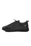 Black-Black Faux Leather Womens Sneaker BN-30366 Z