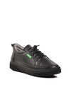 Black-Black Faux Leather Womens Sneaker BN-30366 Z