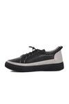 Black-Smoke Faux Leather Womens Sneaker BN-30366 Z