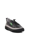 Black-Smoke Faux Leather Womens Sneaker BN-30366 Z