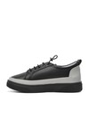Black Faux Leather Womens Sneakers BN-30366 Z