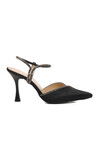 Black Satin Womens Evening Shoes 074921 Z