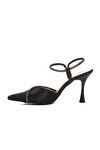 Black Satin Womens Evening Shoes 074921 Z