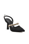 Black Satin Womens Evening Shoes 544012 Z