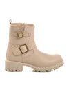 Beige Zippered Womens Boots 23010 Z