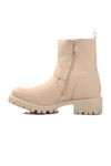 Beige Zippered Womens Boots 23010 Z