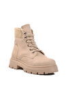 Beige Lace-Up Womens Boots FO223 G