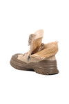 Beige Fur Lined Zippered Womens Boots Puppis Z