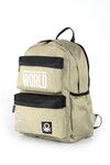 Beige-Black Unisex Backpack 03837